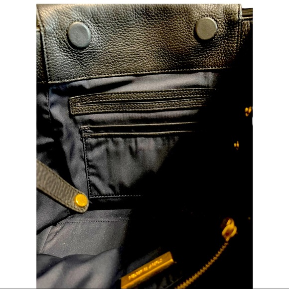 Tory Burch Half-Moon Pebbled Leather Black Tote - Picture 13 of 13